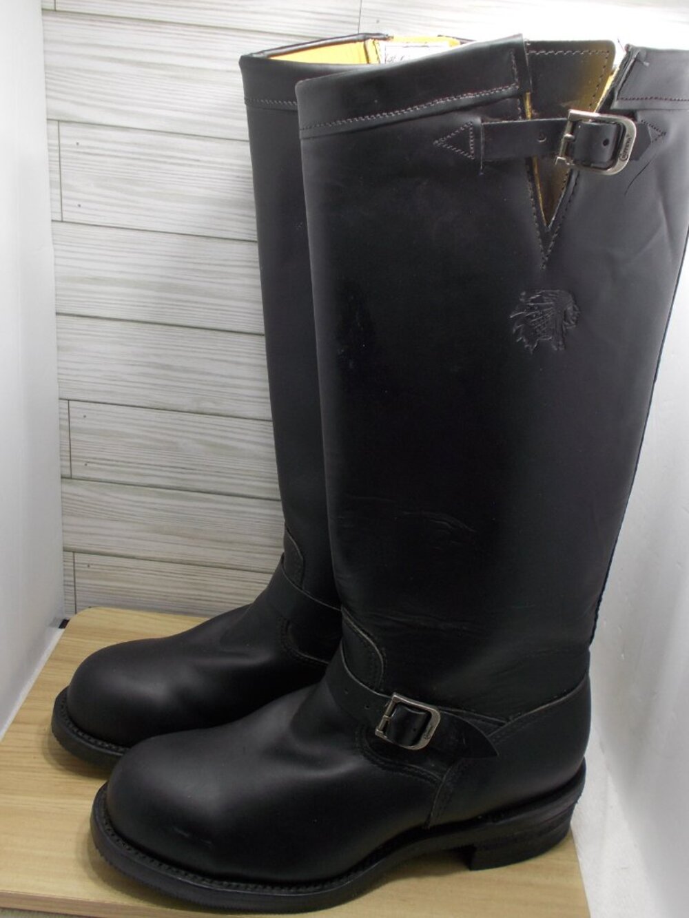 Chippewa Baden Trooper Black Leather Steel Toe Motorcycle Boots Men's 11 USA